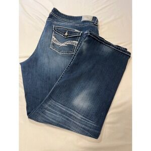 Maurices Premium Embellished Embellished Denim Jeans Size 24 Regular Blue